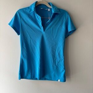 Lady Hagen Women's Polyester Pique Short Sleeve Polo Blue Oasis Sz XS